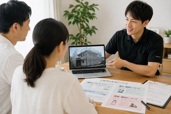 工事前の打合せ風景
