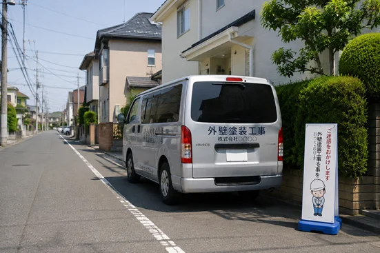 停車中の工事車両