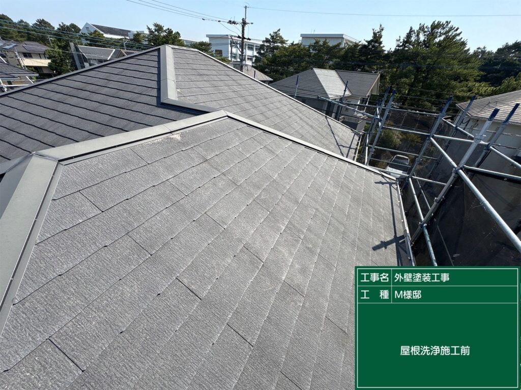 屋根洗浄前